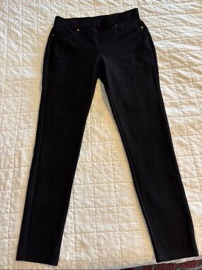 MICHAEL Michael Kors Black Leggings/ Pants with Gold Hardware